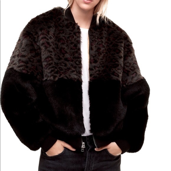 TNA Jackets & Blazers - TNA aritzia faux fur bomber jacket